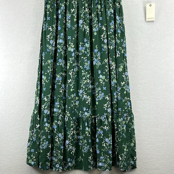 Angels Women’s Dress Size S Green & Blue Floral Elastic Front Tiered Skirt NWT - Picture 5 of 13